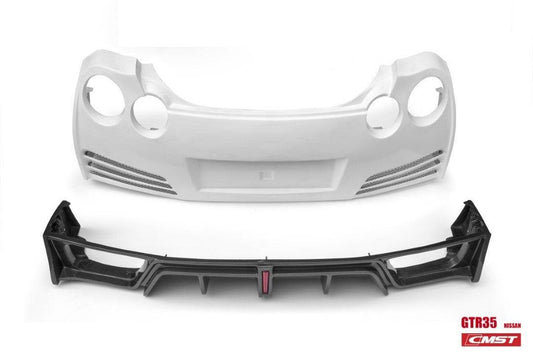 Nissan GTR Nismo T-Spec Black Edition Track Eidtion Premium Pure 2008-2023 with Aftermarket Parts - Stage 2 Style Rear Bumper &amp; Diffuser Carbon Fiber / FRP&nbsp;from CMST Tuning