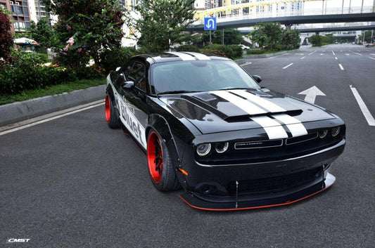 Dodge Challenger Hellcat T/A Scat Pack 392 SRT R/T SXT SE 2008-2023 with Aftermarket Parts - Widebody Wheel Arches Carbon Fiber / FRP from CMST Tuning
