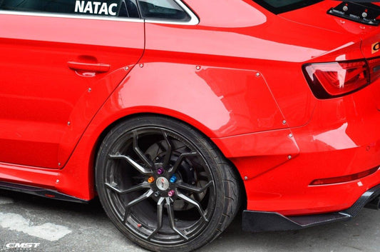 Audi RS3 S3 A3 8V/8V.5 2014 2015 2016 2017 2018 2019 2020 with Aftermarket Parts - Widebody Wheel Arches Carbon Fiber / FRP from CMST Tuning