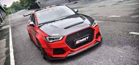 Audi RS3 S3 A3 8V/8V.5 2014 2015 2016 2017 2018 2019 2020 with Aftermarket Parts - Widebody Wheel Arches Carbon Fiber / FRP from CMST Tuning