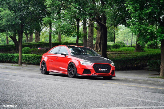 Audi RS3 S3 A3 8V/8V.5 2014 2015 2016 2017 2018 2019 2020 with Aftermarket Parts - Widebody Wheel Arches Carbon Fiber / FRP from CMST Tuning