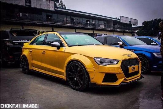 Audi RS3 S3 A3 8V/8V.5 2014 2015 2016 2017 2018 2019 2020 with Aftermarket Parts - Widebody Wheel Arches Carbon Fiber / FRP from CMST Tuning