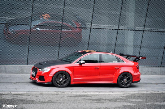 Audi RS3 S3 A3 8V/8V.5 2014 2015 2016 2017 2018 2019 2020 with Aftermarket Parts - Widebody Wheel Arches Carbon Fiber / FRP from CMST Tuning