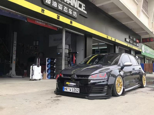 Volkswagen Golf R GTI Base MK7 MK7.5 2015-2021 (designed to be installed together with CMST widebody wide skirts) with Aftermarket Parts - Widebody Style Wheel Arches Carbon Fiber / FRP from CMST Tuning