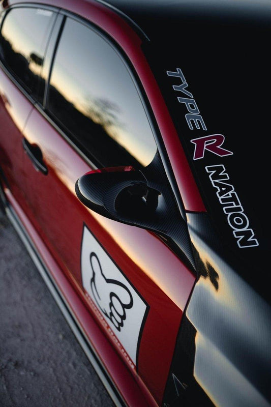 Honda Civic Type-R FK8 2017 2018 2019 2020 2021 & Civic 10th Gen FK7 2017 2018 2019 2020 2021 with Aftermarket Parts - Aero Mirror (Left & Right Hand Drive) Carbon Fiber from EPR USA