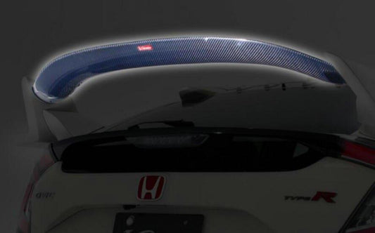 Honda Civic Type-R FK8 2017 2018 2019 2020 2021 with Aftermarket Parts - VRS Style Rear Wing Flap Carbon Fiber / FRP from EPR USA