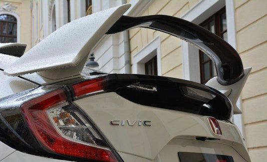 Honda Civic Type-R FK8 2017 2018 2019 2020 2021 with Aftermarket Parts - VRS Style Rear Wing Flap Carbon Fiber / FRP from EPR USA