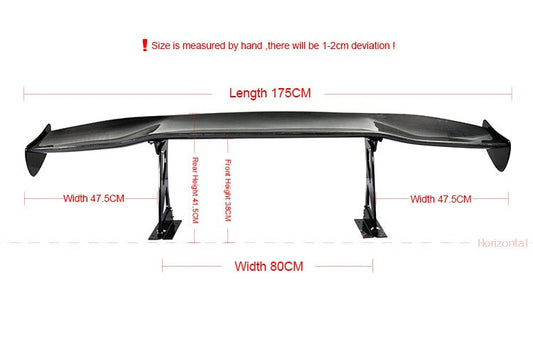 EPR Universal Carbon Fiber GT Wing JP Style (Length 1650mm, Width 270mm, Front Height 380mm, Rear Height 420mm) - Performance SpeedShop