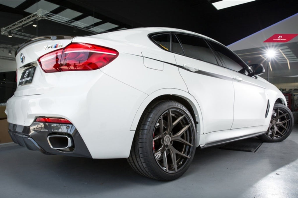 Future Design 3D STYLE Carbon Fiber SIDE SKIRTS for BMW X5 X5M X6 X6M 2015-2019 - Performance SpeedShop