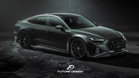 Future Design Blaze Carbon Fiber FRONT GRILL SIDE OVERLAY for Audi RS6 RS7 C8 2020-ON - Performance SpeedShop