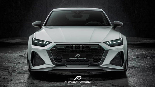 Future Design Blaze Carbon Fiber FRONT GRILL SIDE OVERLAY for Audi RS6 RS7 C8 2020-ON - Performance SpeedShop