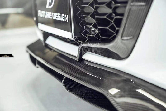 Future Design Blaze Carbon Fiber FRONT GRILL SIDE OVERLAY for Audi RS6 RS7 C8 2020-ON - Performance SpeedShop