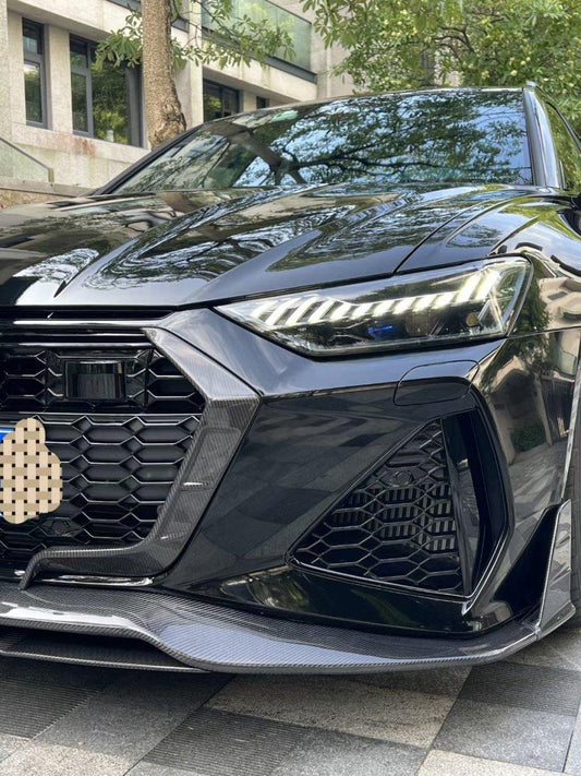 Future Design Blaze Carbon Fiber FRONT LIP SPLITTER for Audi RS6 RS7 C8 2020-ON - Performance SpeedShop