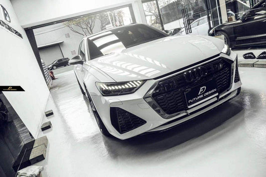 Future Design Blaze Carbon Fiber FRONT LIP SPLITTER for Audi RS6 RS7 C8 2020-ON - Performance SpeedShop