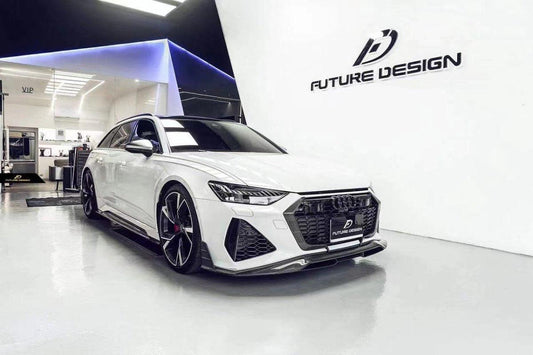 Future Design Blaze Carbon Fiber FRONT LIP SPLITTER for Audi RS6 RS7 C8 2020-ON - Performance SpeedShop