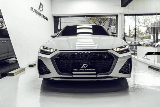 Future Design Blaze Carbon Fiber FRONT LIP SPLITTER for Audi RS6 RS7 C8 2020-ON - Performance SpeedShop