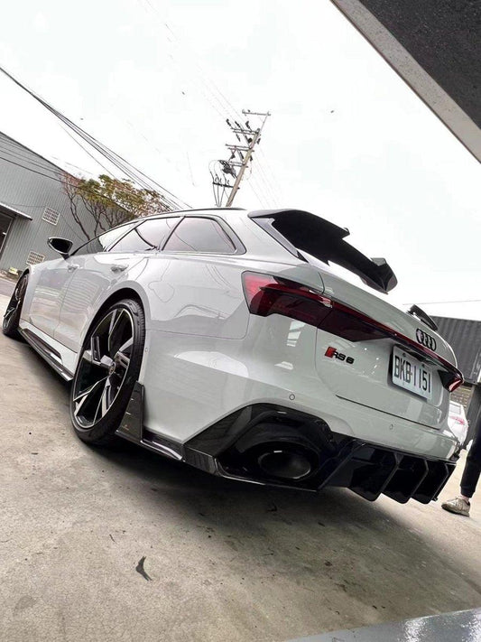 Future Design Blaze Carbon Fiber REAR DIFFUSER & CANARDS for Audi RS6 RS7 C8 2020-ON - Performance SpeedShop