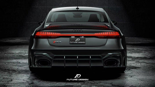 Future Design Blaze Carbon Fiber REAR DIFFUSER & CANARDS for Audi RS6 RS7 C8 2020-ON - Performance SpeedShop