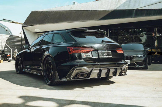 Future Design Blaze Carbon Fiber REAR DIFFUSER & CANARDS for Audi RS6 RS7 C8 2020-ON - Performance SpeedShop