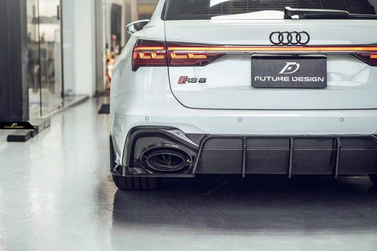 Future Design Blaze Carbon Fiber REAR DIFFUSER & CANARDS for Audi RS6 RS7 C8 2020-ON - Performance SpeedShop