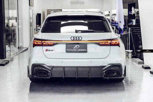 Future Design Blaze Carbon Fiber REAR DIFFUSER & CANARDS for Audi RS6 RS7 C8 2020-ON - Performance SpeedShop