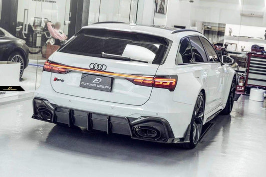 Future Design Blaze Carbon Fiber REAR DIFFUSER & CANARDS for Audi RS6 RS7 C8 2020-ON - Performance SpeedShop