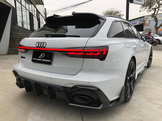 Future Design Blaze Carbon Fiber REAR DIFFUSER & CANARDS for Audi RS6 RS7 C8 2020-ON - Performance SpeedShop