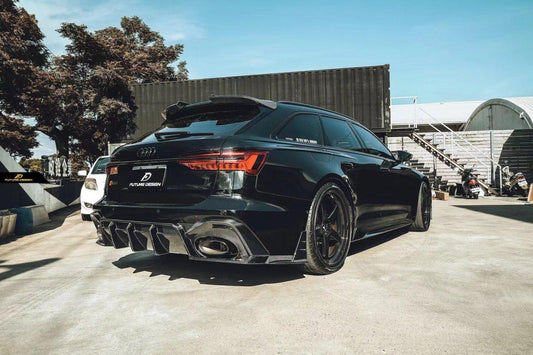 Future Design Blaze Carbon Fiber REAR DIFFUSER & CANARDS for Audi RS6 RS7 C8 2020-ON - Performance SpeedShop