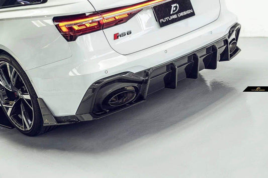 Future Design Blaze Carbon Fiber REAR DIFFUSER & CANARDS for Audi RS6 RS7 C8 2020-ON - Performance SpeedShop