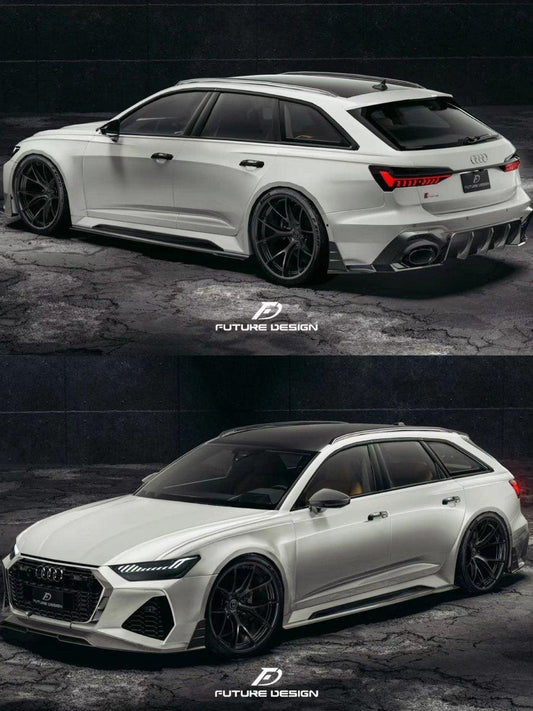 Future Design Blaze Carbon Fiber SIDE SKIRTS for Audi RS6 C8 2020-2022 - Performance SpeedShop