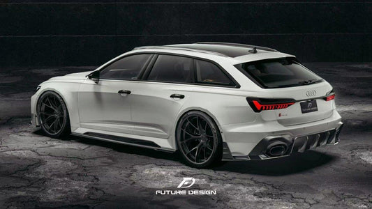 Future Design Blaze Carbon Fiber SIDE SKIRTS for Audi RS6 C8 2020-2022 - Performance SpeedShop