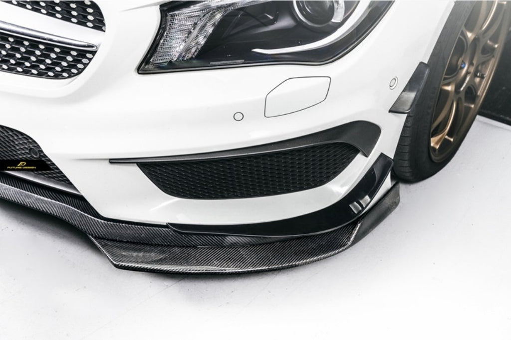 Future Design Carbon 2014-2016 C117 CLA-250 CLA-45 Carbon Fiber Front Bumper Canards (6Pcs) Ver.1 - Performance SpeedShop