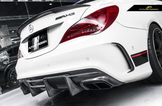 Future Design Carbon 2014-2019 C117 CLA-250 CLA-45 Carbon Fiber Rear Bumper Canards - Performance SpeedShop