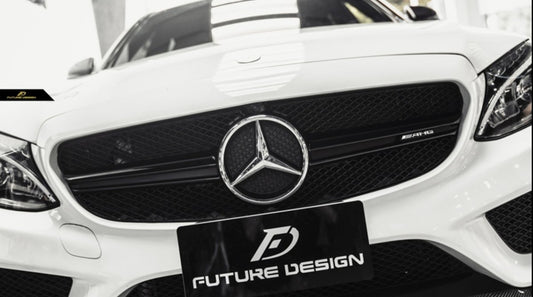 Future Design Carbon ABS Front Grill AMG Style for Mercedes Benz C-Class W205 2015-ON - Performance SpeedShop