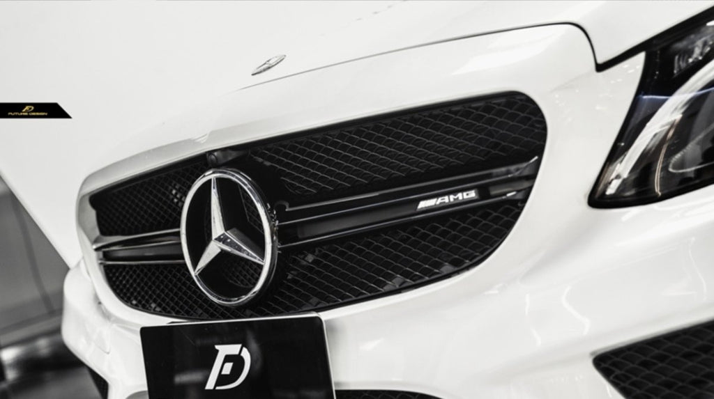 Future Design Carbon ABS Front Grill AMG Style for Mercedes Benz C-Class W205 2015-ON - Performance SpeedShop
