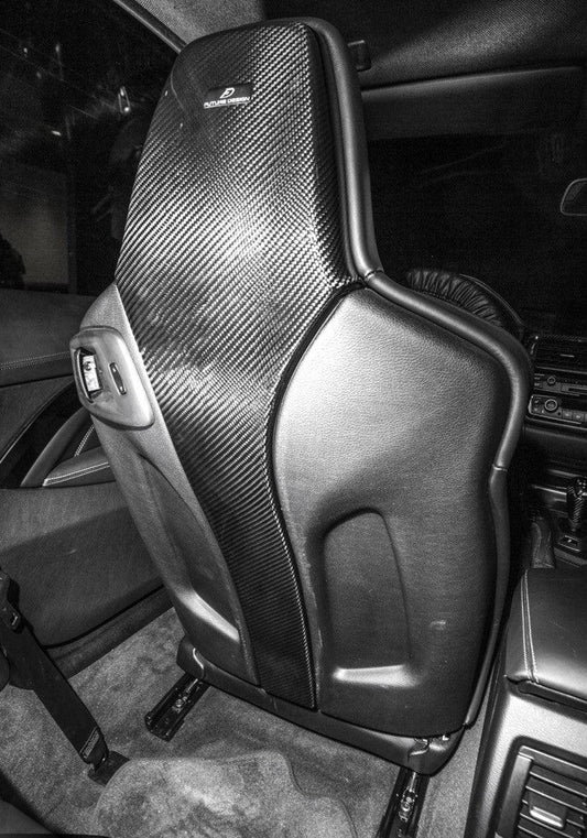 Future Design Carbon BMW F80 F82 F83 M3 M4 Dry Carbon Fiber Seat-back Cover - Performance SpeedShop