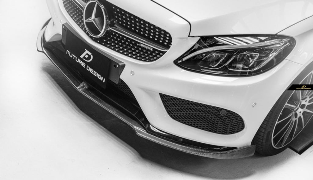Future Design Carbon Carbon Fiber Front Lip FD GT for W205 AMG Sport Package Sedan 2015-2018 - Performance SpeedShop