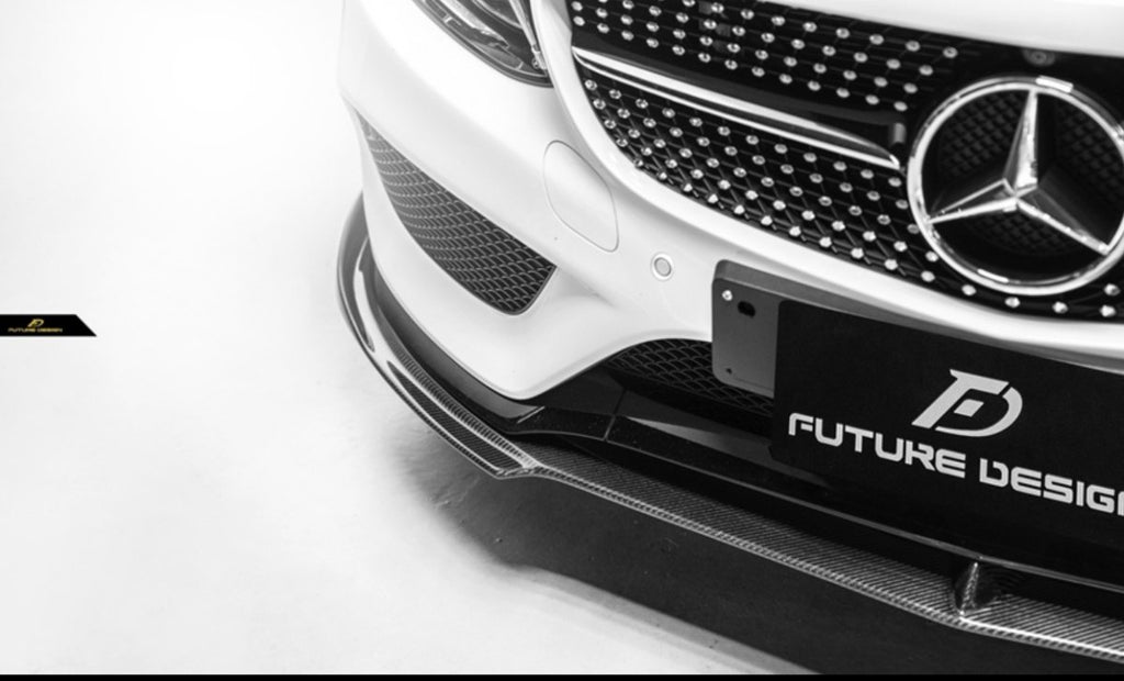 Future Design Carbon Carbon Fiber Front Lip FD GT for W205 AMG Sport Package Sedan 2015-2018 - Performance SpeedShop