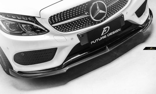 Future Design Carbon Carbon Fiber Front Lip FD GT for W205 AMG Sport Package Sedan 2015-2018 - Performance SpeedShop