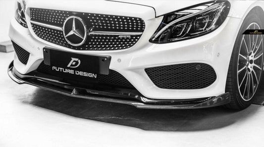 Future Design Carbon Carbon Fiber Front Lip FD GT for W205 AMG Sport Package Sedan 2015-2018 - Performance SpeedShop