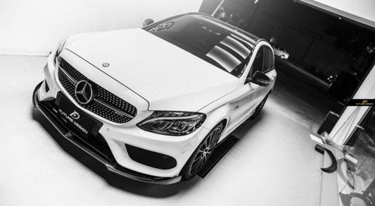 Future Design Carbon Carbon Fiber Front Lip FD GT for W205 AMG Sport Package Sedan 2015-2018 - Performance SpeedShop