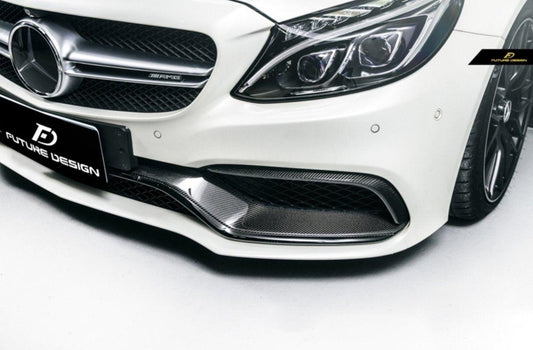 Future Design Carbon Carbon Fiber OEM Style Front Bumper Trim Lower Grill Surround for W205 C63 C63S AMG Sedan Coupe 2015-2020 - Performance SpeedShop