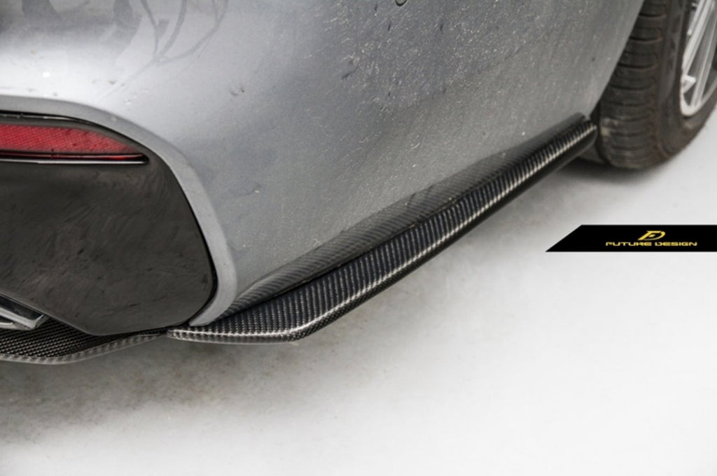 Future Design Carbon Carbon Fiber Rear Bumper Canards FD Style For BMW 5 Series G30 530i 540i 2017-ON - Performance SpeedShop