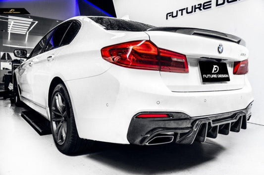 Future Design Carbon Carbon Fiber Rear Diffuser GT Style For BMW 5 Series G30 530i 540i 2017-ON - Performance SpeedShop