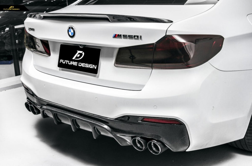 Future Design Carbon Carbon Fiber Rear Diffuser GT Style For BMW 5 Series G30 530i 540i 2017-ON - Performance SpeedShop