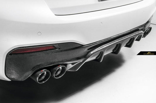 Future Design Carbon Carbon Fiber Rear Diffuser GT Style For BMW 5 Series G30 530i 540i 2017-ON - Performance SpeedShop