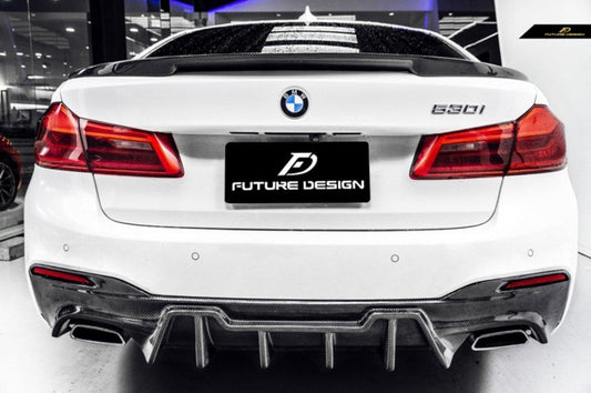 Future Design Carbon Carbon Fiber Rear Diffuser GT Style For BMW 5 Series G30 530i 540i 2017-ON - Performance SpeedShop