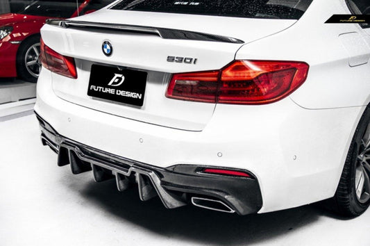 Future Design Carbon Carbon Fiber Rear Diffuser GT Style For BMW 5 Series G30 530i 540i 2017-ON - Performance SpeedShop