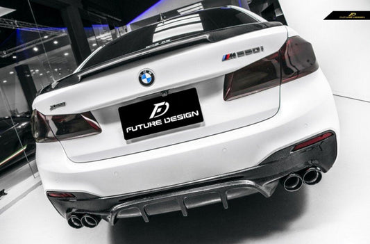 Future Design Carbon Carbon Fiber Rear Diffuser GT Style For BMW 5 Series G30 530i 540i 2017-ON - Performance SpeedShop