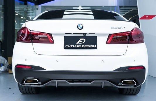 Future Design Carbon Carbon Fiber Rear Diffuser M Performance Style For BMW 5 Series G30 530i 540i 2017-ON - Performance SpeedShop